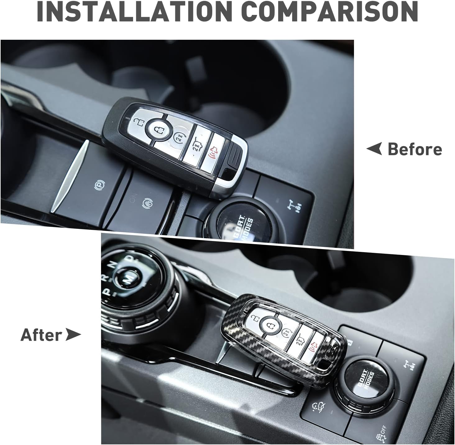 Funda Protectora De Plástico ABS Con Funda Interior De Silicona Para Llave Plegable Ford Flip, 3