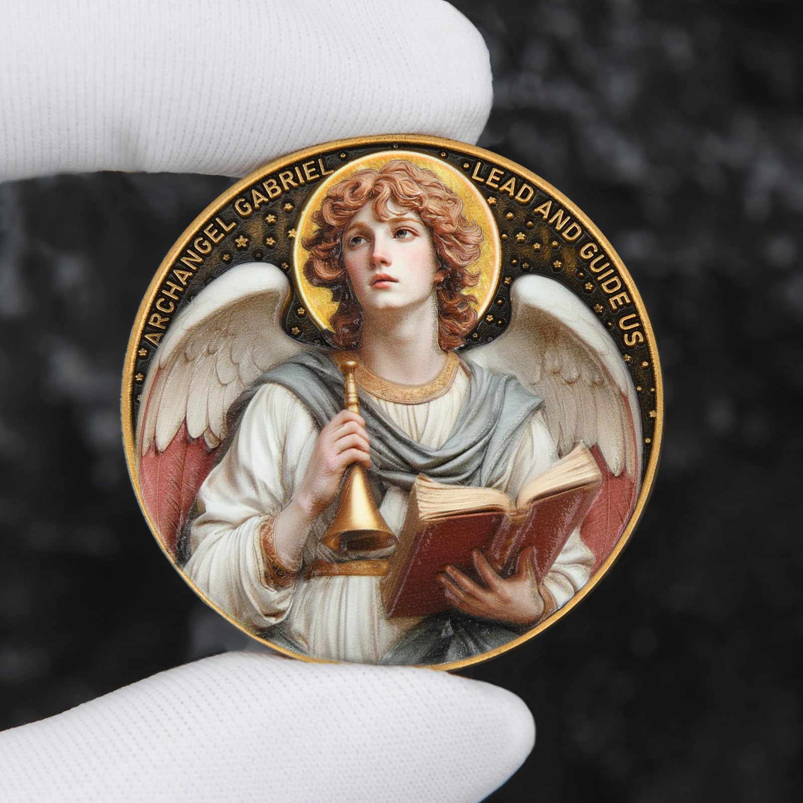Archangel Gabriel Prayer Coin - Divine Messenger -5 Archangel Gabriel Prayer Coin - Divine Messenger -5