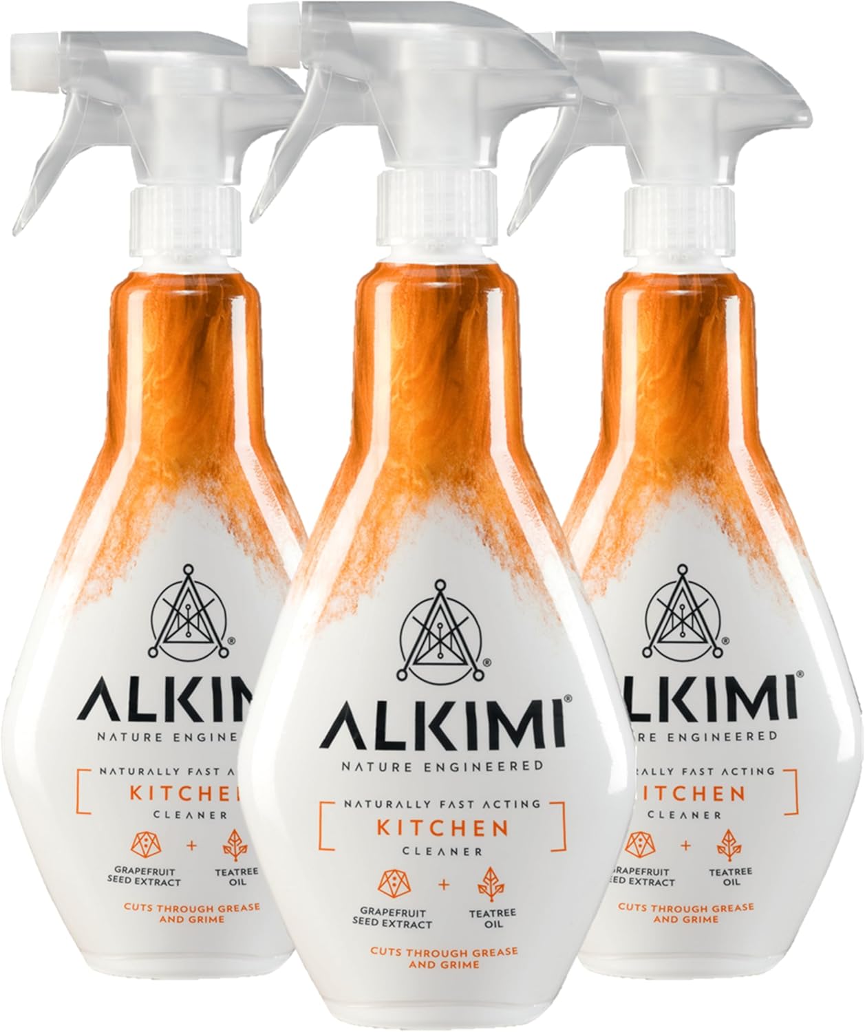 ALKIMI Kitchen Cleaning Spray, Pack of 3 – Powerful Cleaning, No Harsh Chemicals, with Natural Grapefruit Seed Extract & Tea Tree Oil