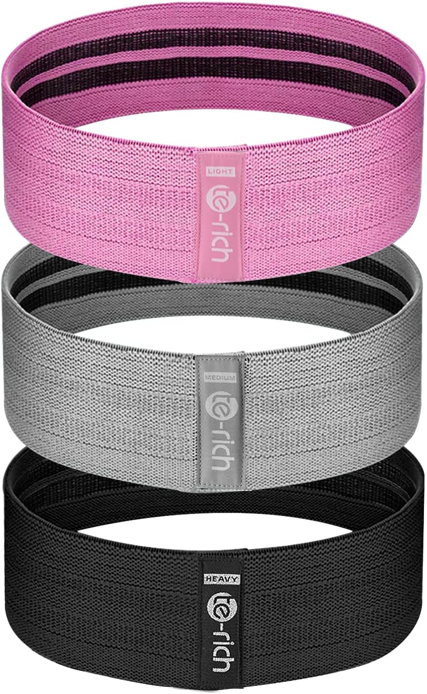 Te-Rich Resistance Bands, Fabric Booty Bands for Women, Cloth Workout Bands Resistance Loop Bands, Non-Slip Thick Squat Bands for Butt, Legs, Thigh, Hip and Glute Exercise