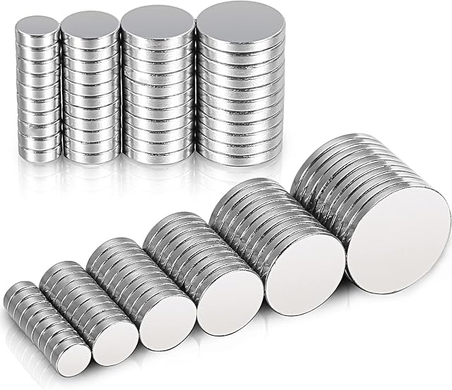 100PCS Neodymium Magnets - 20mm 15mm 10mm 8mm 6mm Diameter Round Strong Magnets,Small Round Magnet for Whiteboards, Fridge or Picture Magnet