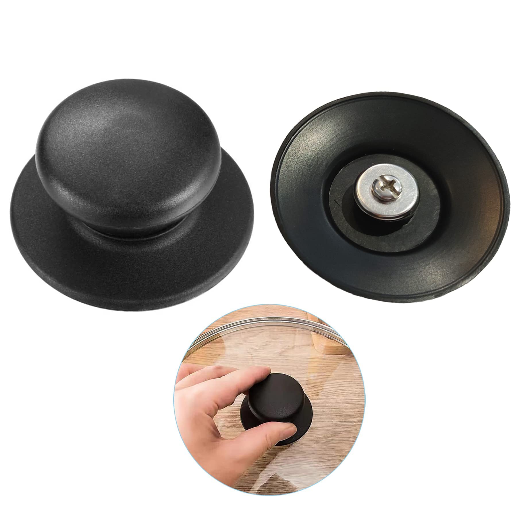 SPARES2GO Manopola Per Coperchio Con Gonna Di Sicurezza Per Pentole Russell Hobbs – Ricambio Resistente Al Calore, Confezione Da 1 Pezzo Con Vite - 3