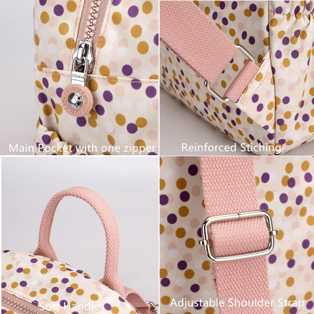 Mini Nylon Women Backpacks,11L Small Ladies backpacks Casual Lightweight Women Shopping Travel Daypack (A-Leave Navy) - Image 3