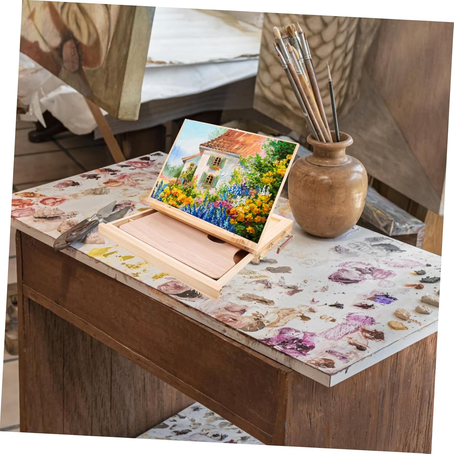 Wooden Painting Easel Photo Frame Bracket Stand Desktop Easel Portable Display Rack