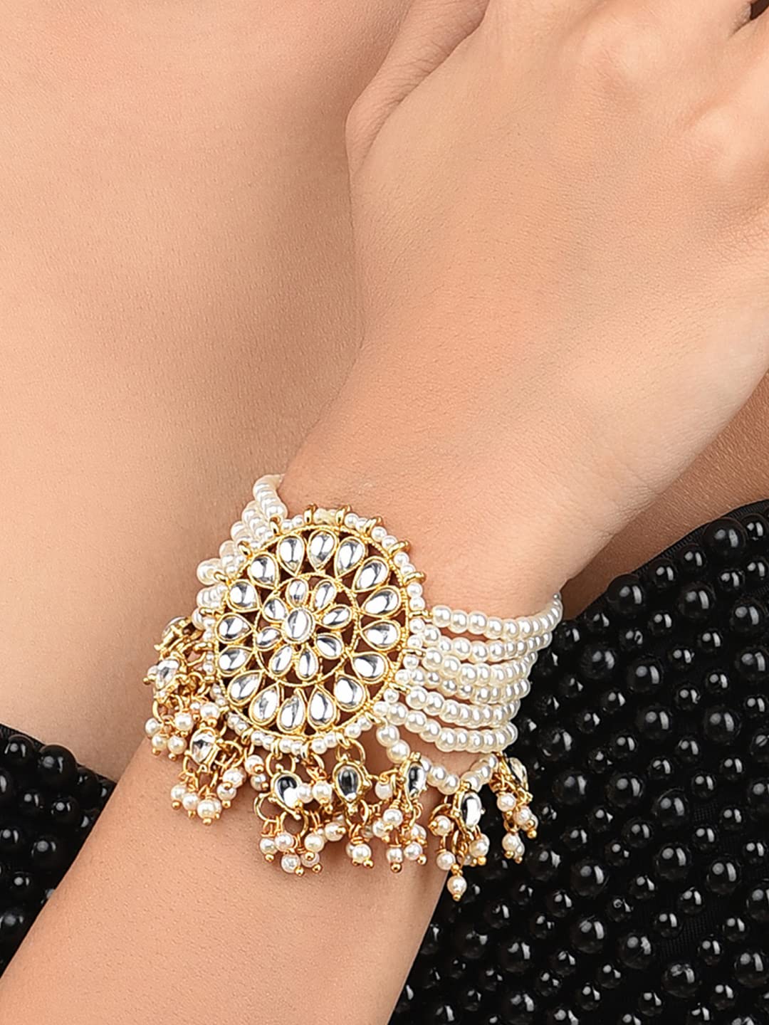 Women's Tone & Kundan Bracelet - ZPFK9167