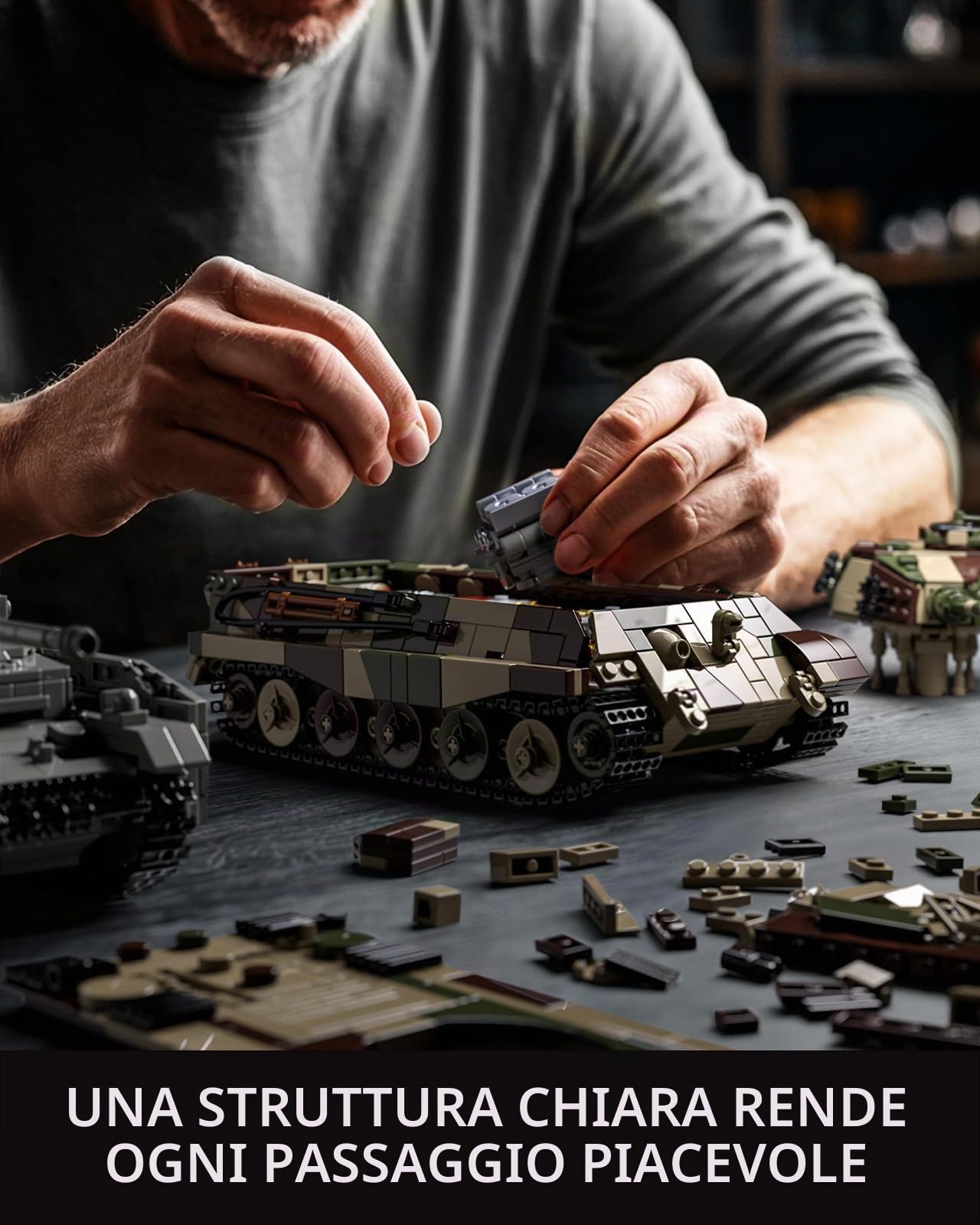 Nifeliz King Tiger Panzer - Kit di costruzione di carri armati per uomini adulti, modello di carro armato militare da costruire per gli appassionati dell'esercito, decorazione e regalo (1267 pezzi