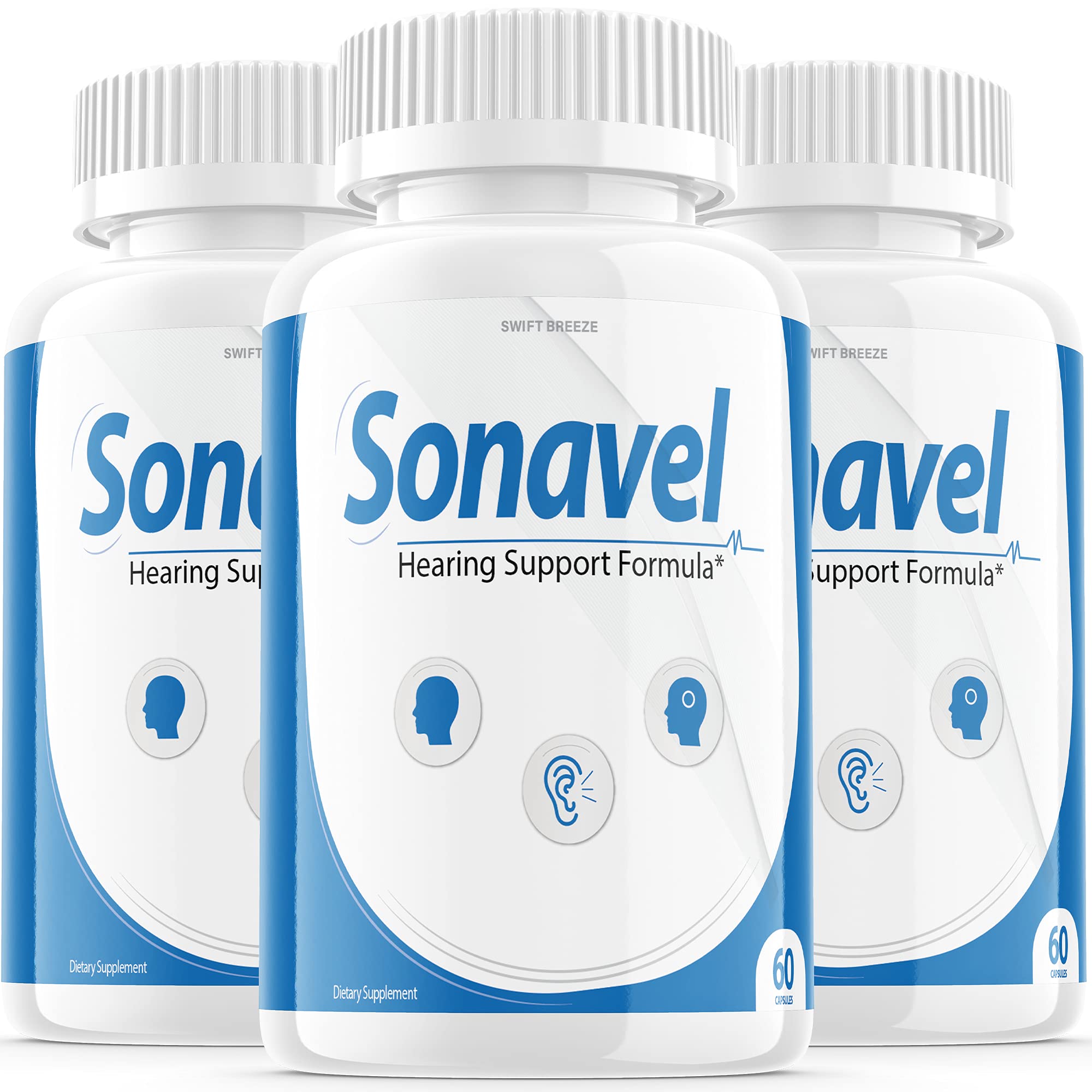 (3 Pack) Sonovel Sonavel Tinnitus Supplement Pills Hearing Support Formula Sonovel Sonavil Pillls (180 Capsules)