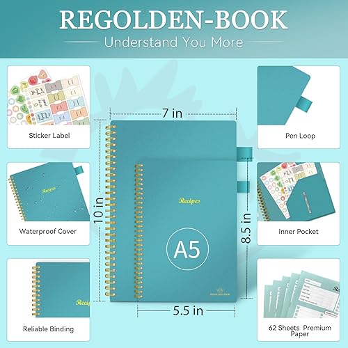 Vista 35 de Libro de recetas para escribir en tus propias recetas, cuaderno de recetas en blanco con pestañas para amantes de la cocina familiar, organizador