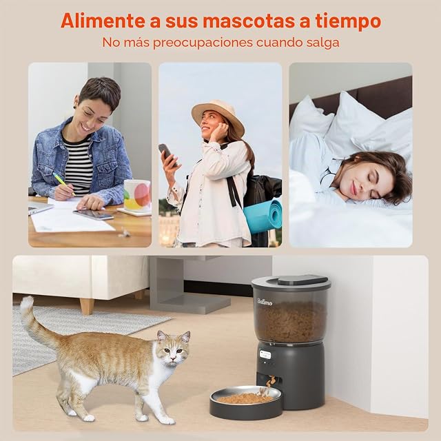 Foto 7 de 8 de Balimo Comedero Gato Automatico, 3L Dispensador Comida Gatos y Perros