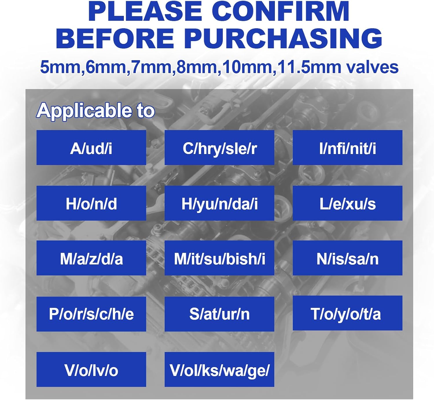 Valve Spring Compressor and Valve Guide Removal Tool Set - Universal OHV/OHC Engine Kit, No Head Removal, Steel Construction with 5mm, 6mm, 7mm, 8mm, 10mm, 11.5mm Adapters