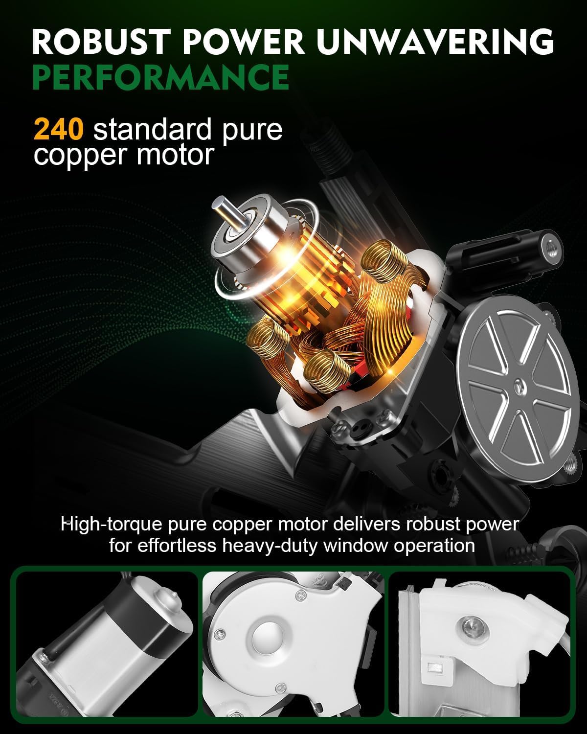 Rear Left Driver Side Power Window Regulator with Motor for:-Mitsubishi Galant 2004 2005 2006 2007 2008 2009 2010 2011 2012 4 Door Sedan 2.4L L4 with 2 Pin OE# 748-584 135-58656L