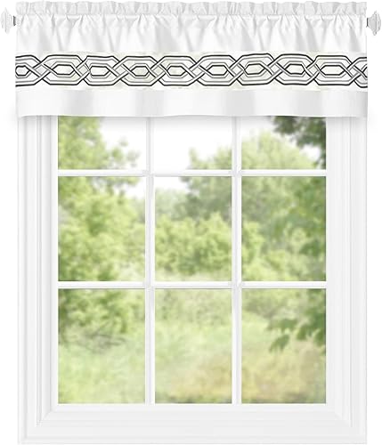 Miniatura 10 de Paige - Juego de cortinas para ventana de nivel y cenefa 52 pulgadas de ancho 24 pulgadas de largo bolsillo para barra de 15 pulgadas azul tela