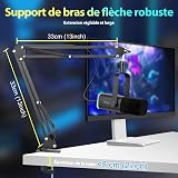 FIFINE XLR Streaming Microphone with Arm for Podcast Studio, USB Dynamic Microphone Gaming PC with Mute Button, for PS4/5 Mac Mixer Sound Cards - 8
