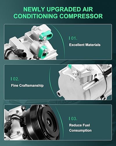 Miniatura 1529 de SCITOO Compresor de CA para 2012-2014 para Ford Edge 2.0L para Ford Explorer 2.0L