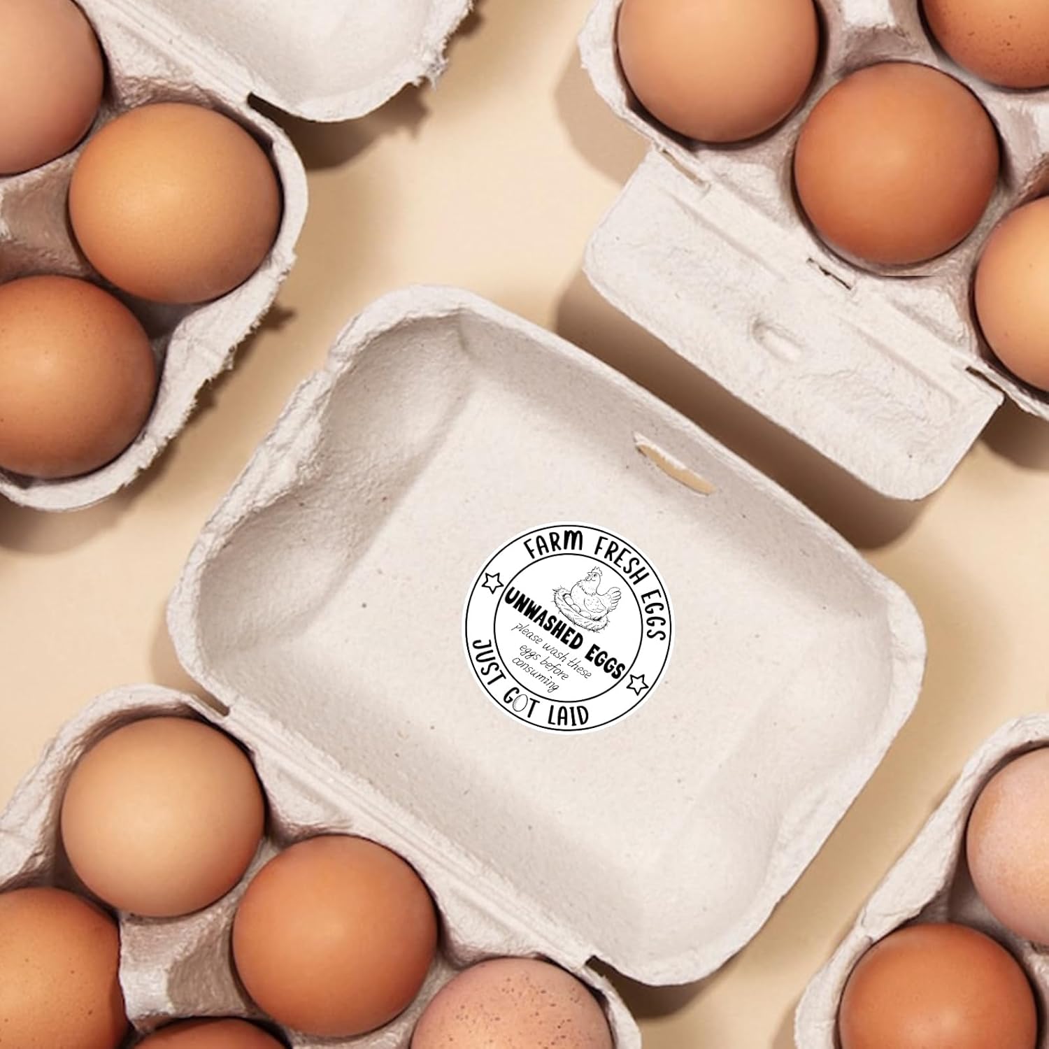 500PCS Farm Fresh Egg Carton Labels, 2 Inch Round Egg Carton Stickers, PET Self Adhesive Writable Farm Fresh Eggs Packaging Stickers for Chicken Quail Farmhouse Family(Style02) - Image 8