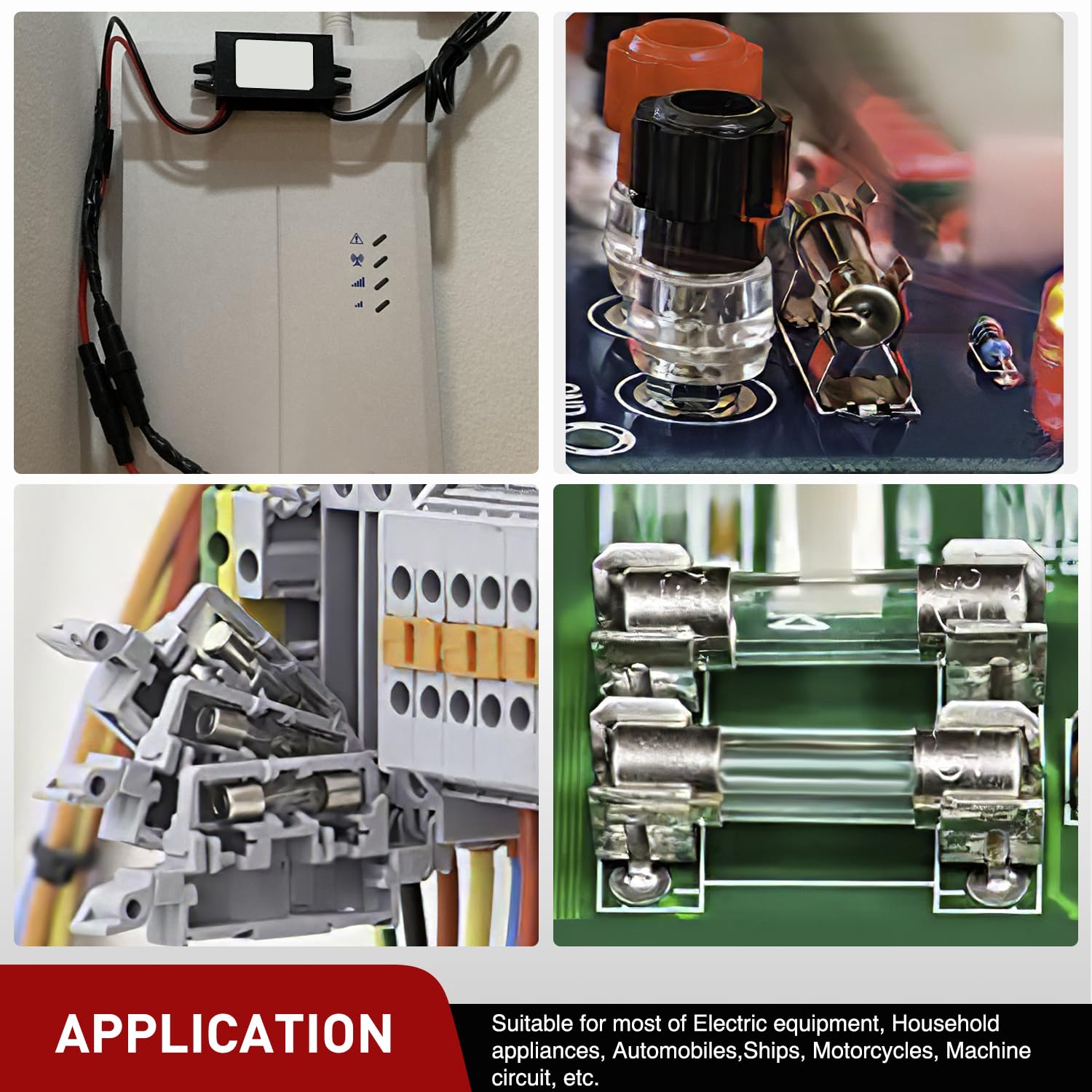 Nilight 150PCS Fast Blow Glass Fuses with 10PCS 5x20mm Inline Holder Screw Type16AWG 250V 0 1A 0 2A — view 7