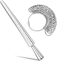 Vista 1 de Ring Sizer Measuring Tool, NuLink Aluminum Ring Mandrel Dual Measurement Size Metal Rings Sizers Tools Kit Adjuster for Women Men Rings