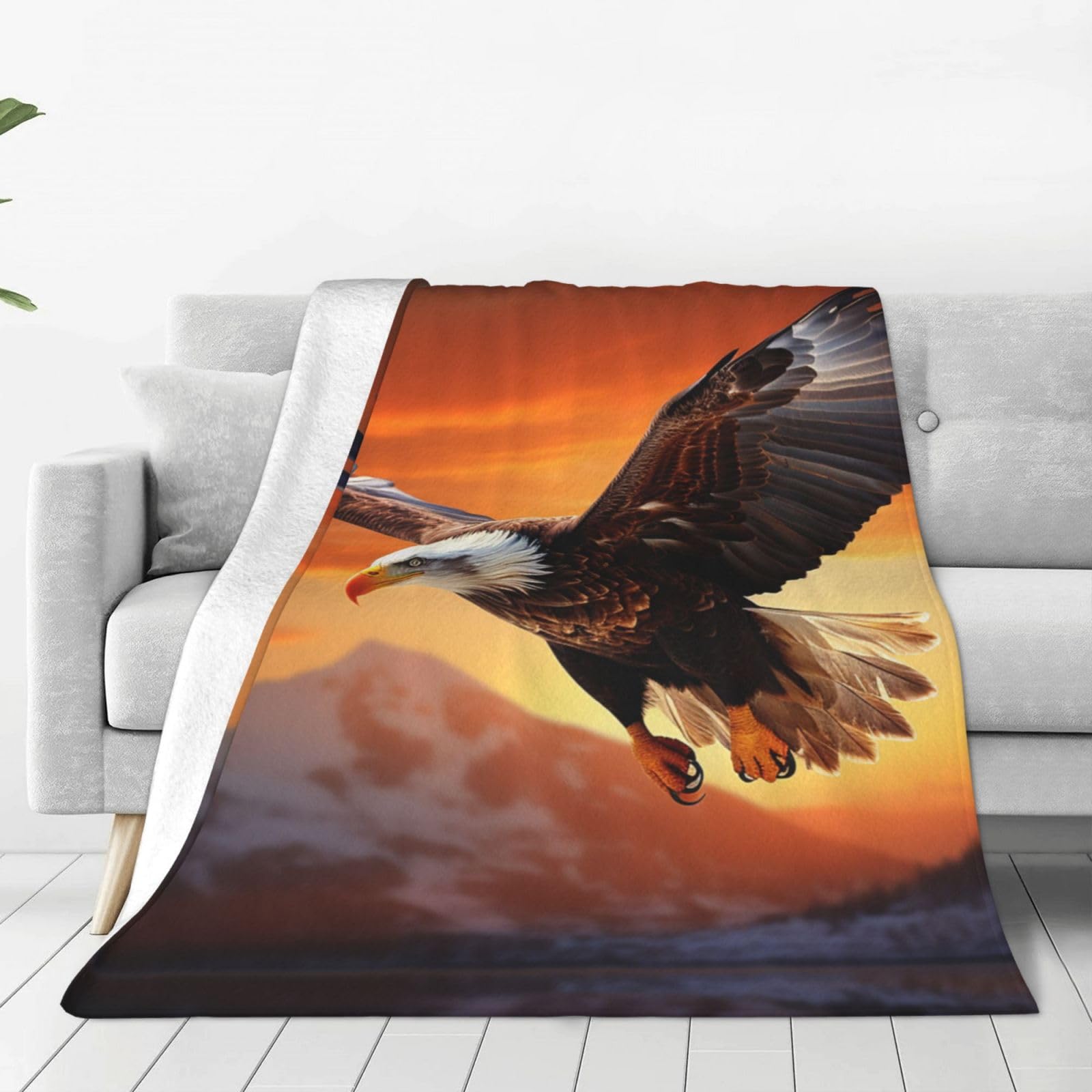 Plaid aigle volant microfibre douce pour vos soirées cocooning au salon