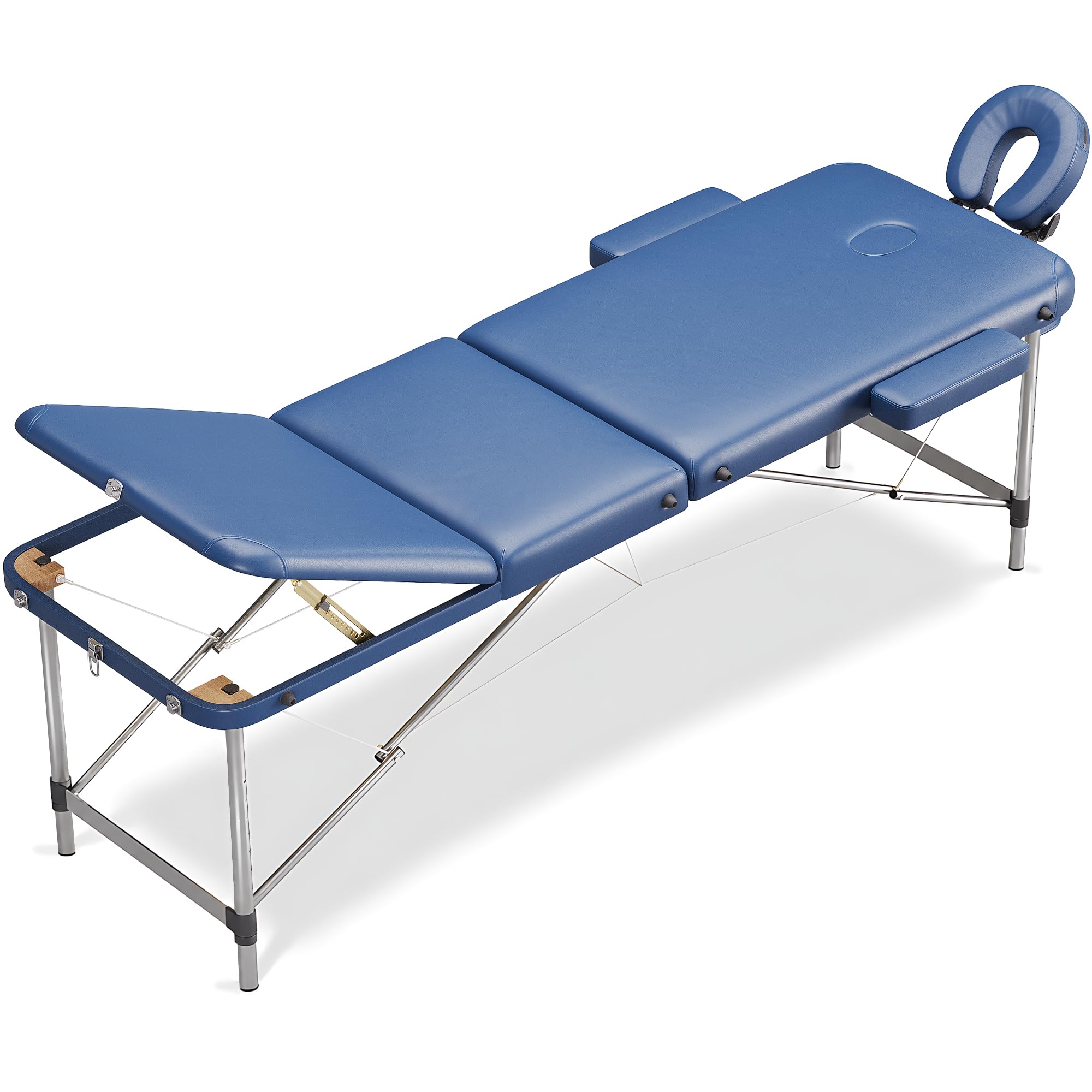 BELTOM® Camilla de Masaje 3 Zonas Aluminio portatil Mesa Cama Banco Plegable masajista - Azul