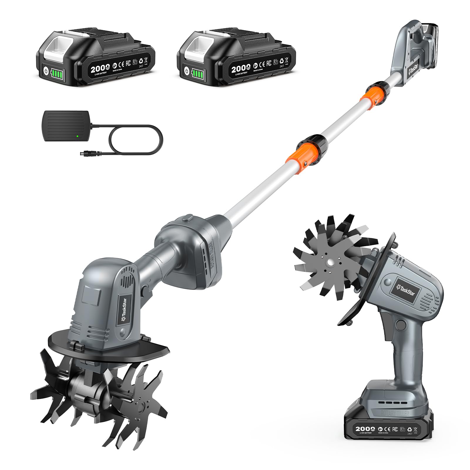 TaskStar 2-in-1 Cordless Tiller Cultivator