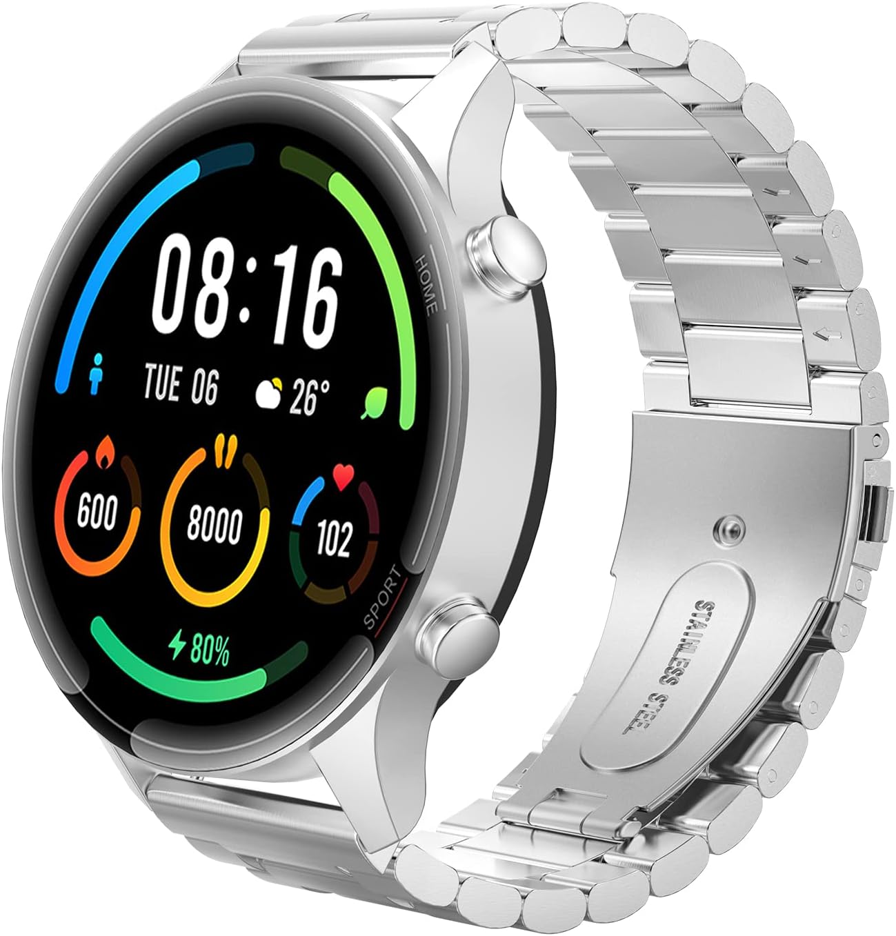 ZoRoll Armband Kompatibel mit Xiaomi Smart Band 8, Edelstahl Metal Ersatzarmband Herren & Damen Kompatibel mit Xiaomi Mi Band 8 - Roségold