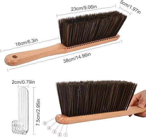 Miniatura 2 de Escoba de mano grande suave sin arañazos de 15 pulgadas para escombros de polvo en artículos de la casatrabajoexteriorinterior del