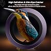 URUCHI iPhone 14 Pro / 14 Pro Max / 15 Pro / 15 Pro Max SAFİR PREMIUM Kamera Lens Koruyucu, [Orijinal Tasarım] Çizilmez 9H Temperli Cam Kamera Ekran Koruyucu, Metal Lens, Mor