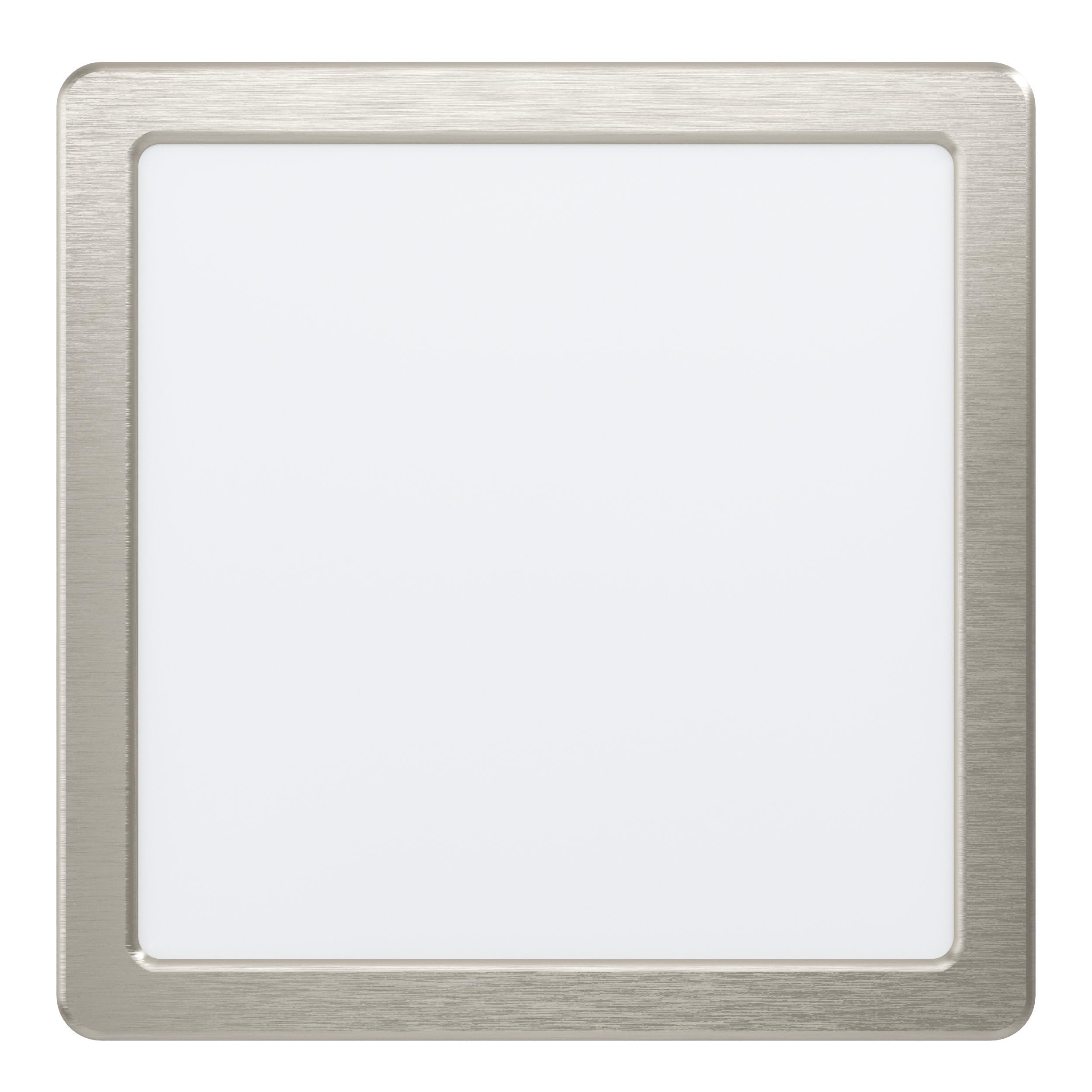 EGLO LED Einbaustrahler Fueva 5, L x B 21,6 cm, LED Spot aus Stahl und Kunststoff Leuchtfläche, Einbauleuchte in Nickel-Matt, Weiß, flach, geringe Einbautiefe 26 mm, neutralweiß