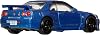 Hot Wheels Premium Car Culture Auto de colección a escala 1:64, Nissan Skyline R34 GTR, vehículo de iconos atemporales con llantas Real Riders 3