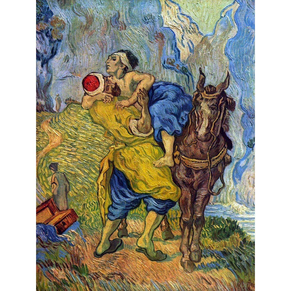 Wee Blue Coo Vincent Van Gogh Good Samaritan Old Master Painting Art Print Poster Wall Decor 12X16 Inch
