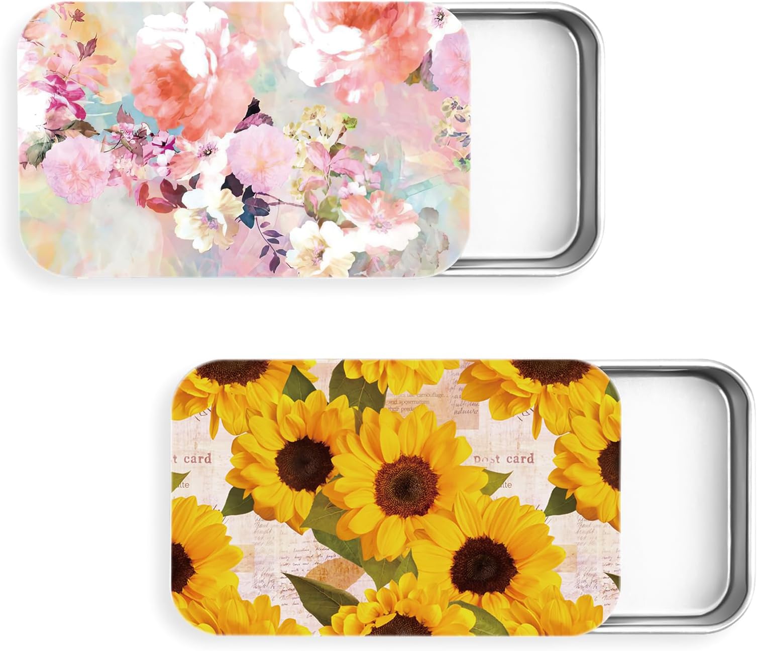 2Pack Travel Floss Picks Case, Refillable Portable Floss Pick Holder and Dispenser, Small Tin Box Containers.