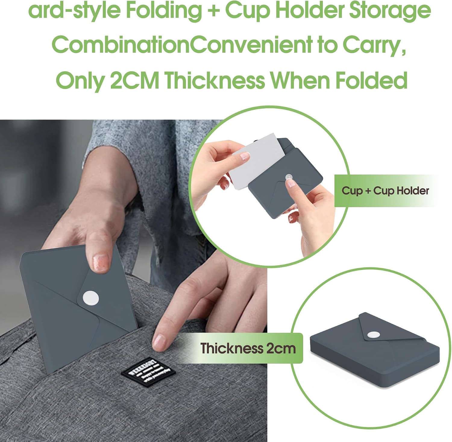 Silicone Collapsible Cup, Portable Foldable Travel Cup with Compact Storage Case, Reusable Drinking Cup for Camping, Hiking, Outdoor & Daily Use (Army Green)
