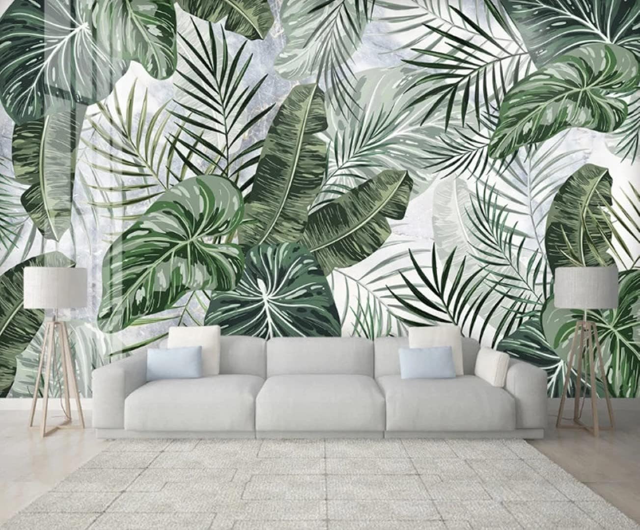 Exotic Jungle Leaves Plants Floral Peel and Stick Wallpaper Wall Removable 100''H x 150''W
