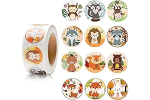 BeYumi Animal Roll Stickers for Schoolroom Rewards, Kids Party Favor, DIY Projects