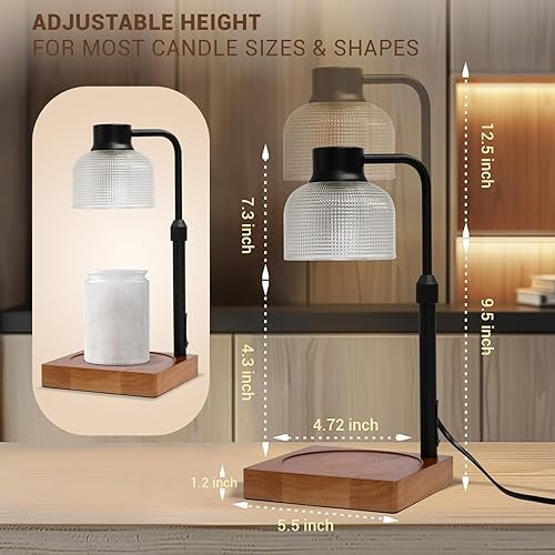 Vista 22 de KLL Lámpara calentadora de velas con temporizador: regalos de Navidad para mujeres, regalos de cumpleaños para mujeres, mamá, regalos de Negro