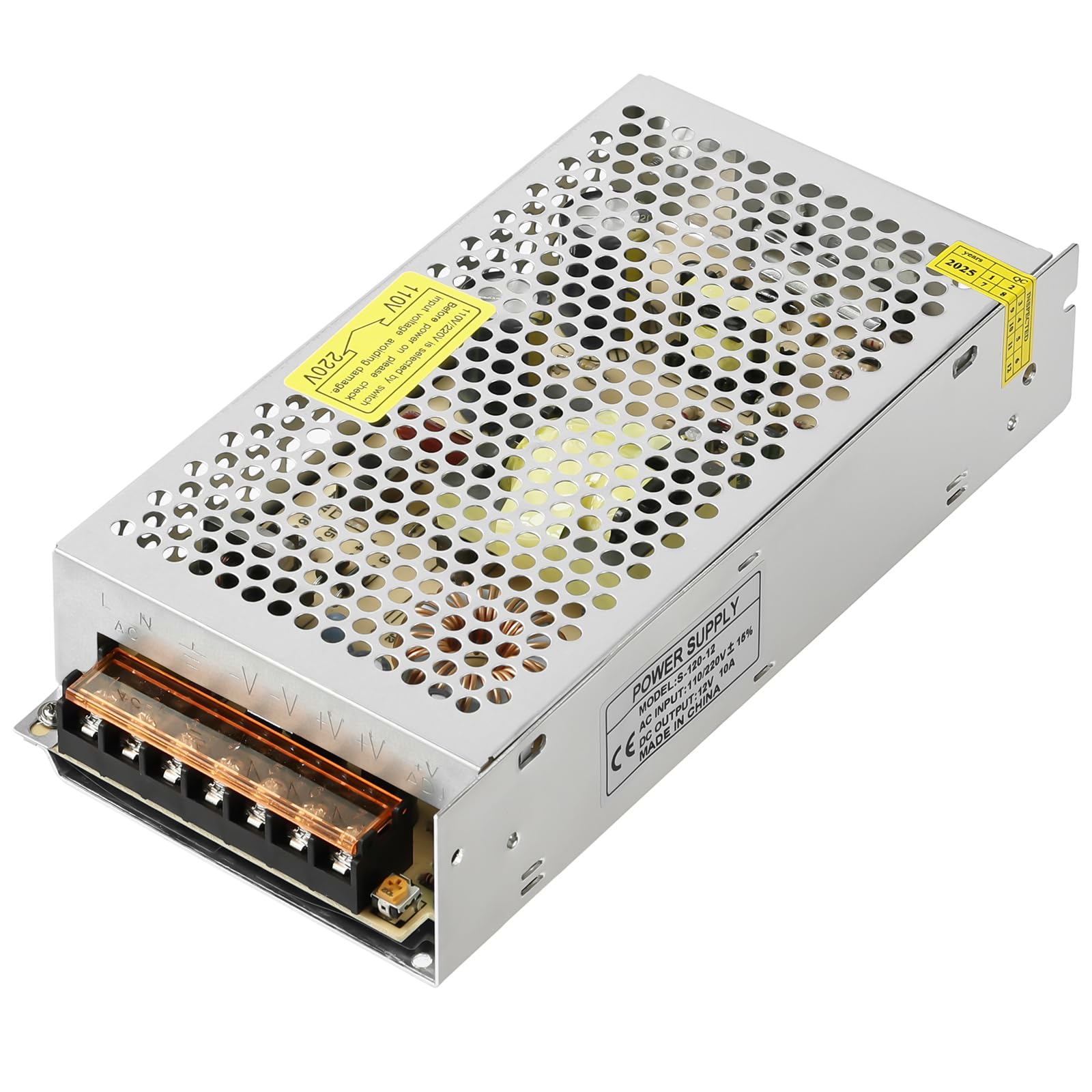 OFFCUP DC 12V 10A 120W Universal Regulated Switching Power Supply, Converter AC 110/220V to DC 12V LED Driver, Power Supply Transformer Switch for LED Strip Light 3D Printer Radio Computer Project