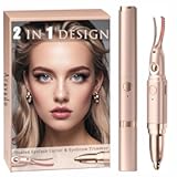 2 in 1 Heated Eyelash Curlers and Eyebrow Trimmer for Women, Electric Eyelash Curler with 2 Temperature Modes Anti-Burn USB Rechargeable Heated Eyelash Curler, Ideal Gift for Women G79