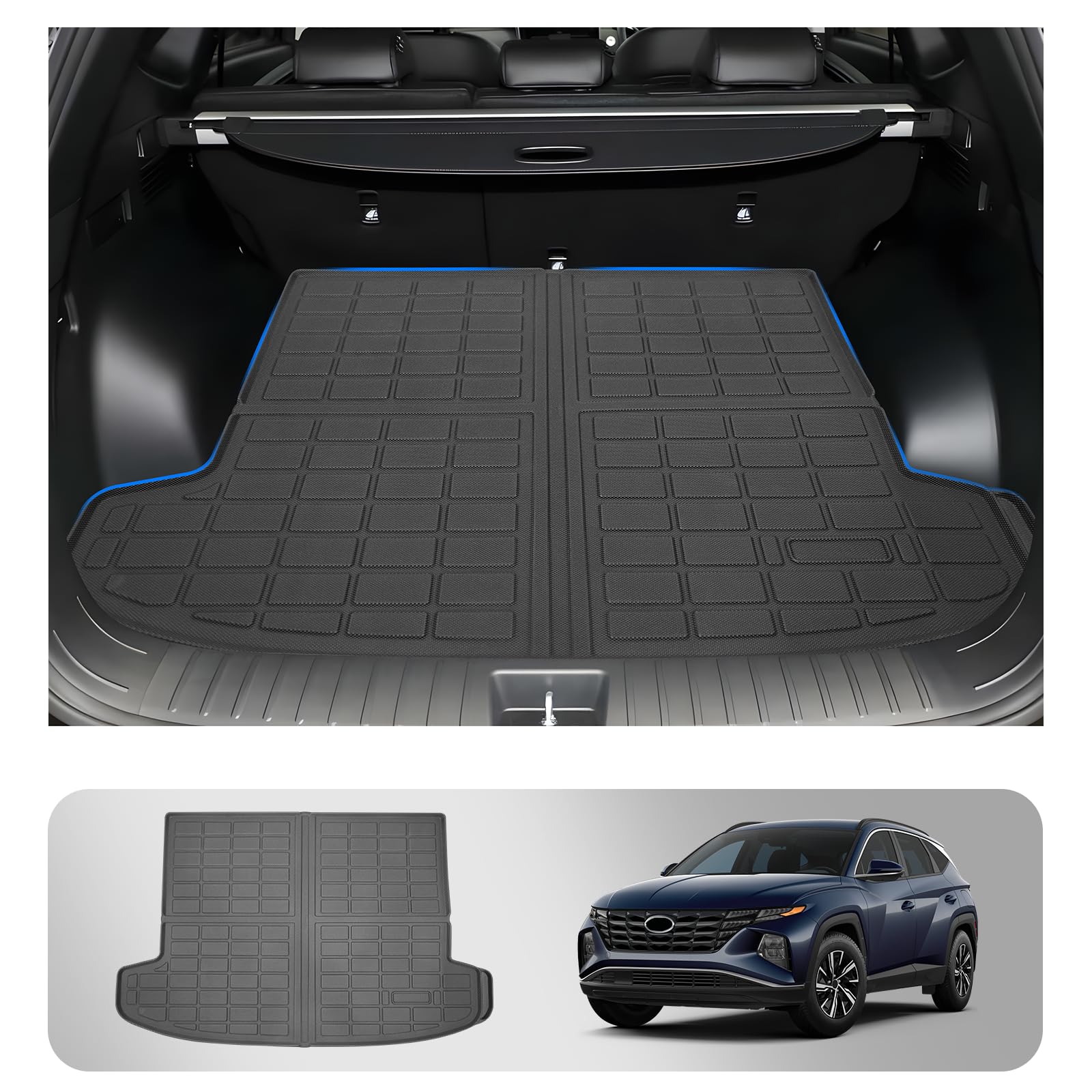 Tapis De Cofe Pour Hyundai Tucson III NX4 SUV  12.2020-....  - Bac De Coffre Protection De Coffre Voiture Aristar Basic Coffre Superieur Plancher Amovible En La Position