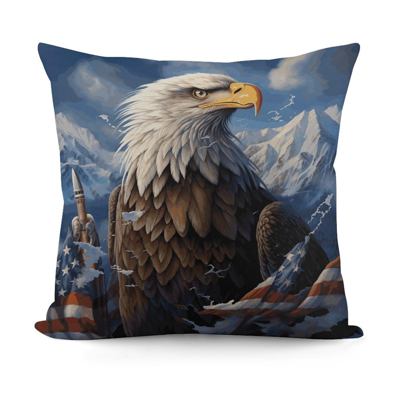JTREHY Eagle Pillow Covers Decorative Throw Pillow Covers Soft Decor Couch Cushion Case Modern Square Pillow Cases Summer Pillow Cover for Sofa Living Room 18x18 in