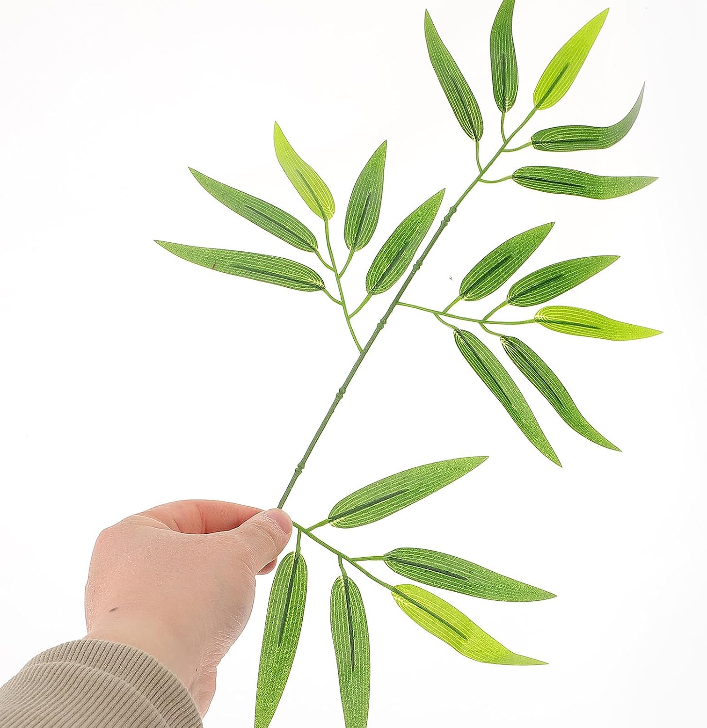 Luxshiny 10pcs Artificial Bamboo Leaf Sushi Decor Plate Accessories