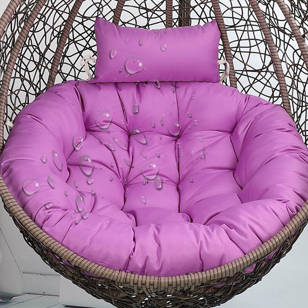 Aocase Generic Soft Durable Egg Chair Cushion Pad Replacement - Thick Hanging Swing Chair Mat with Removable Cover for Outdoor Patio Garden and Indoor Use, Includes Matching Pillow,NO12,110×110cm
