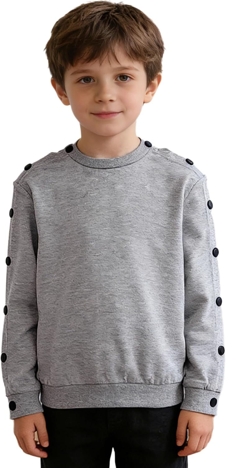 Kids Boys Girls Post Shoulder Surgery Recovery Sweatshirt Long Sleeve Tear Away Shirt Adaptive Clothing