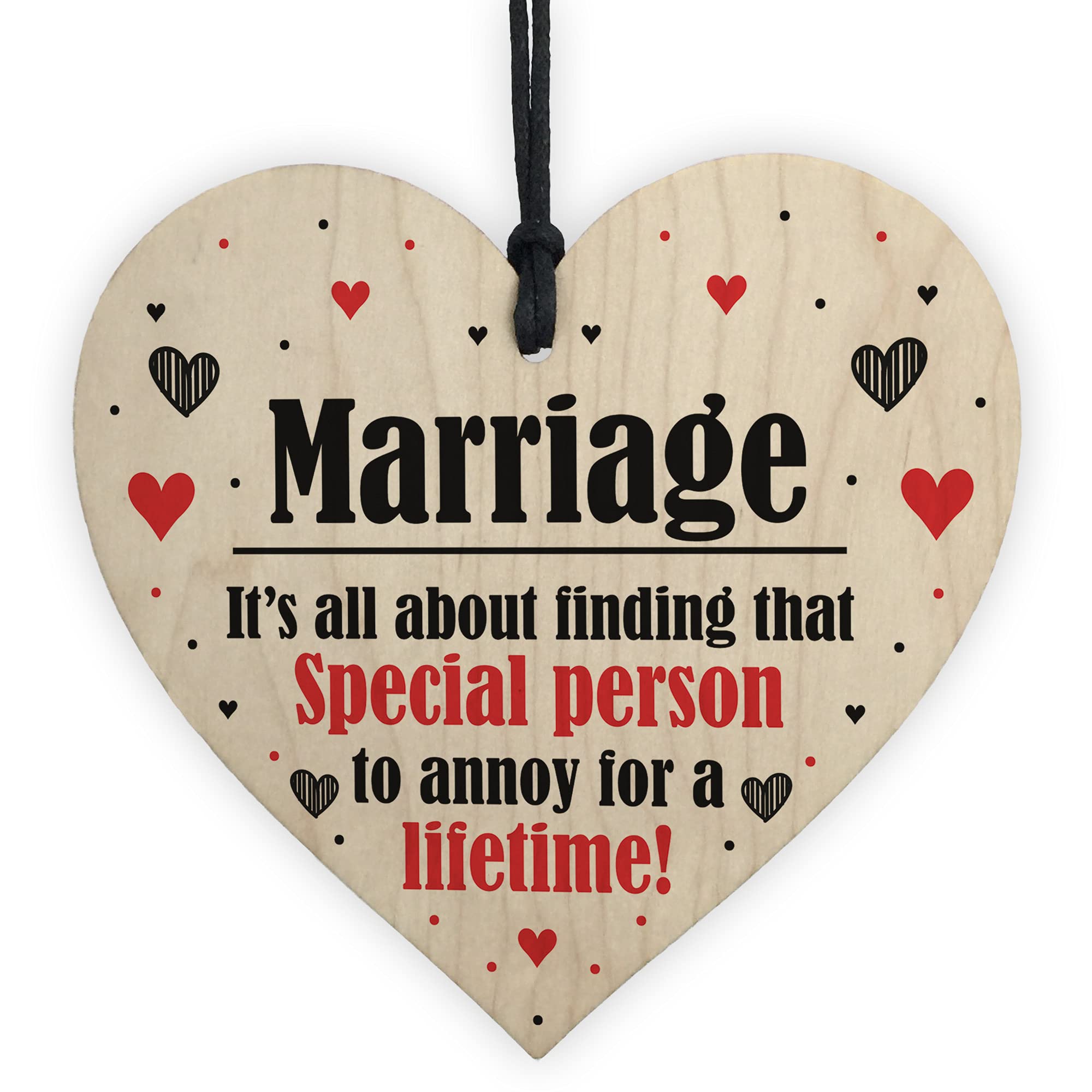 Red Ocean Marriage Special Person To Annoy For A Lifetime Funny Wood Heart Anniversary