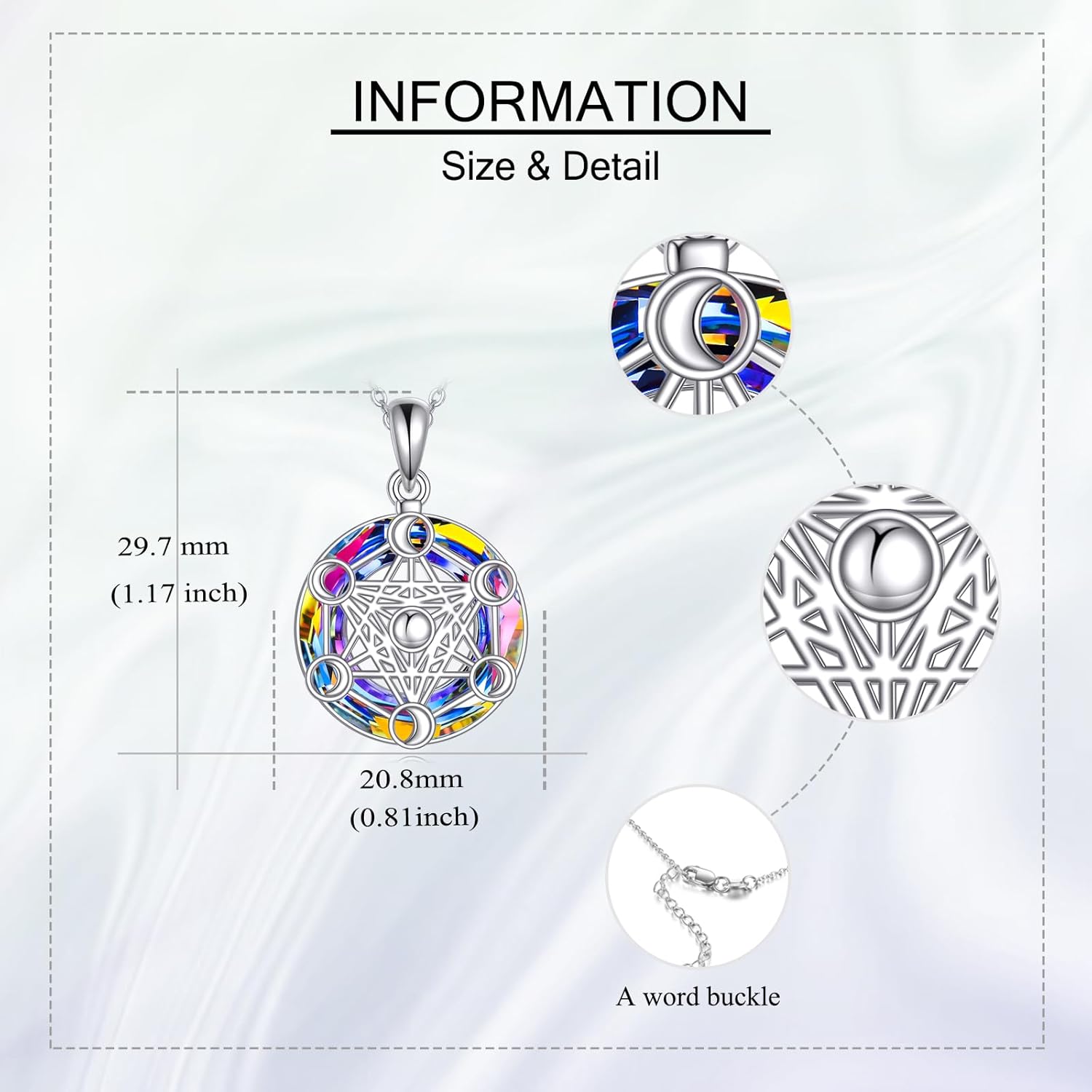 Metatron Cube Necklace 925 Sterling Sliver Crystal Metatron Pendant Necklace Geometry Jewelry Gifts for Women Men