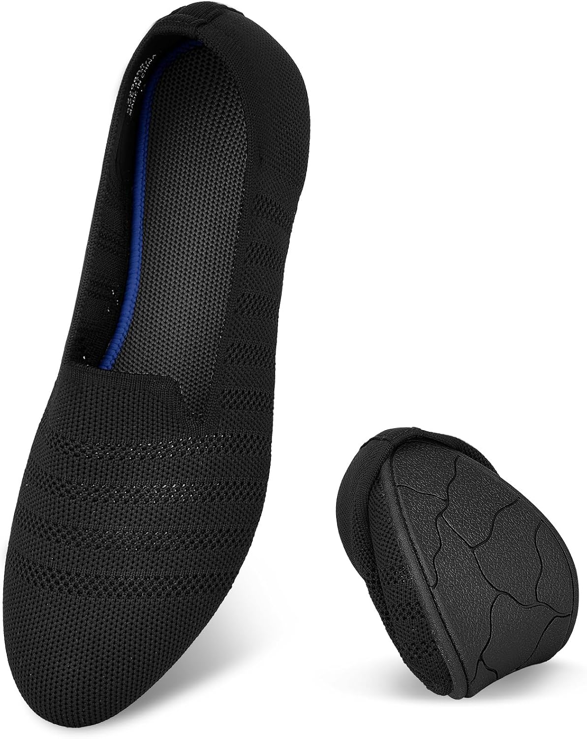 Puxowe Flats for Women Round Toe Flat Knit – All-Day Comfort & Arch Support, Women's Flat Shoes Dressy Ballerina, Slip-On Shoes for Work, Travel, Foldable Washable