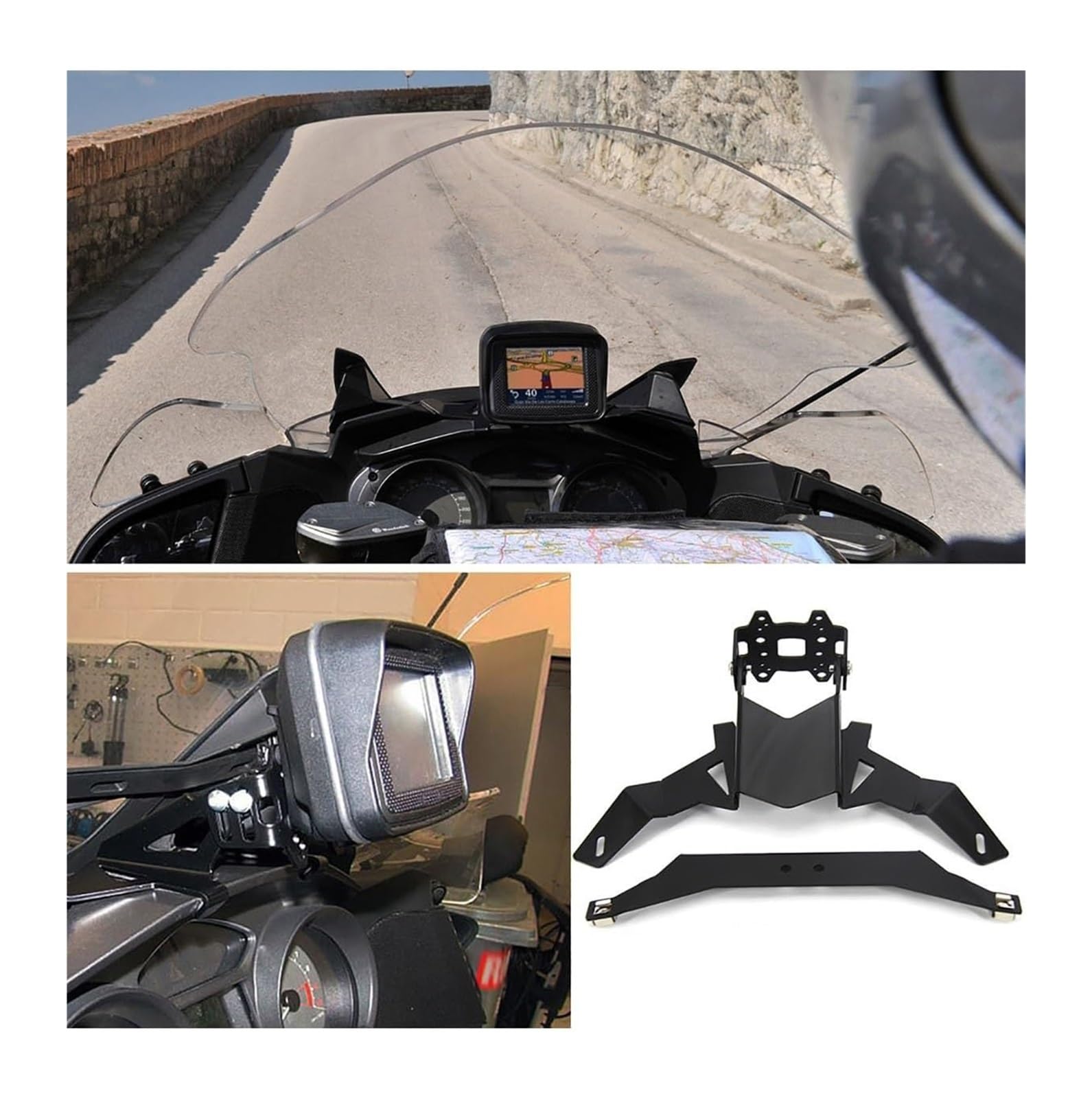 Soporte GPS Navegación para B&MW para R 1200 RT para R1200RT 2013 2012 2011 2010 Soporte De Navegación Navegador GPS para Motocicleta Soporte De Teléfono con Carga USB(A Set)