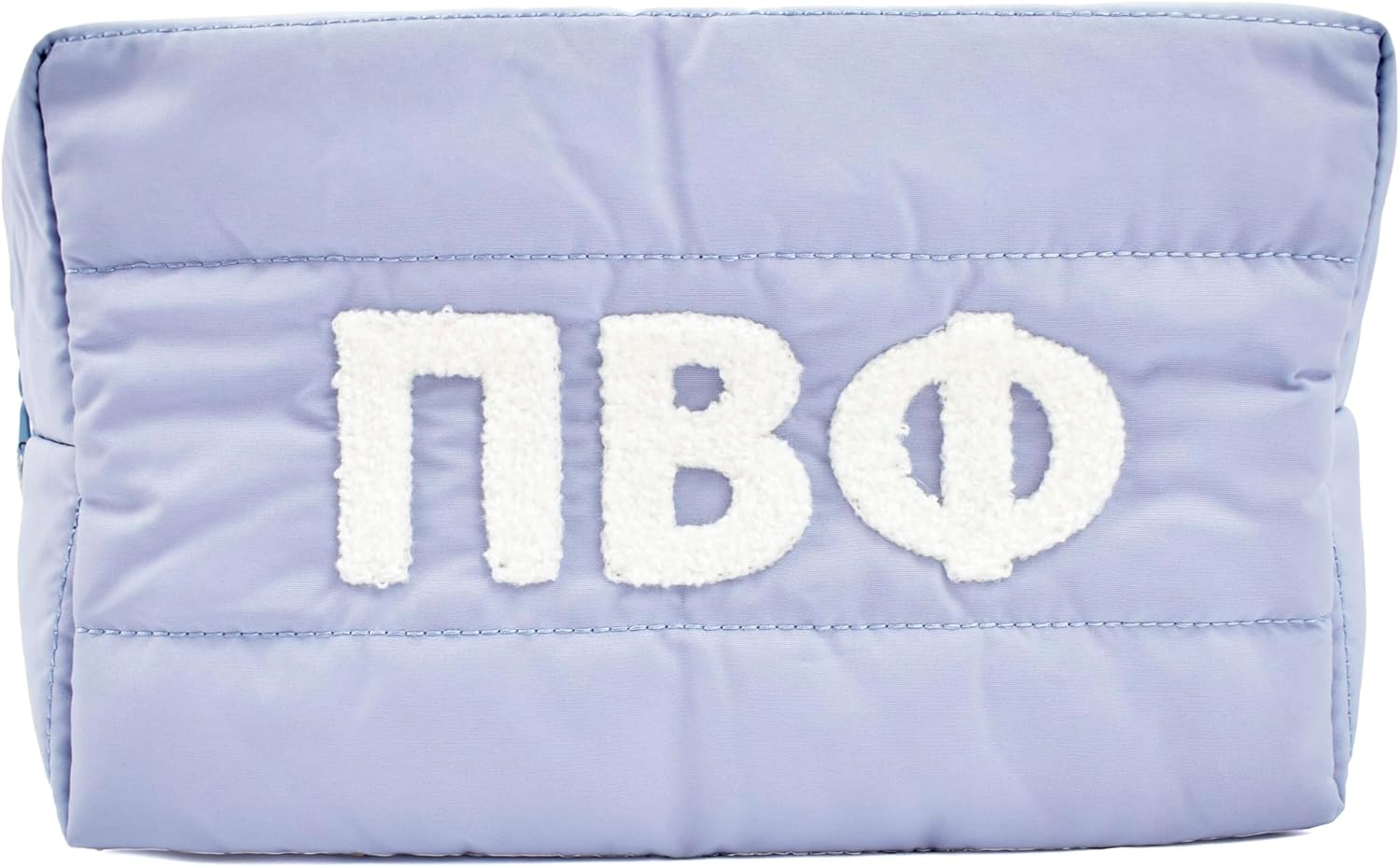 Sorority Shop Pi Beta Phi Makeup Bag - Puffer Style with Sorority Letters, Travel Cosmetic Bag with Zipper Closure, Perfect Pi Beta Phi Sorority Gifts for Women