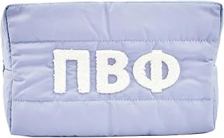 Sorority Shop Pi Beta Phi Makeup Bag - Puffer Style with Sorority Letters, Travel Cosmetic Bag with Zipper Closure, Perfect Pi Beta Phi Sorority Gifts for Women