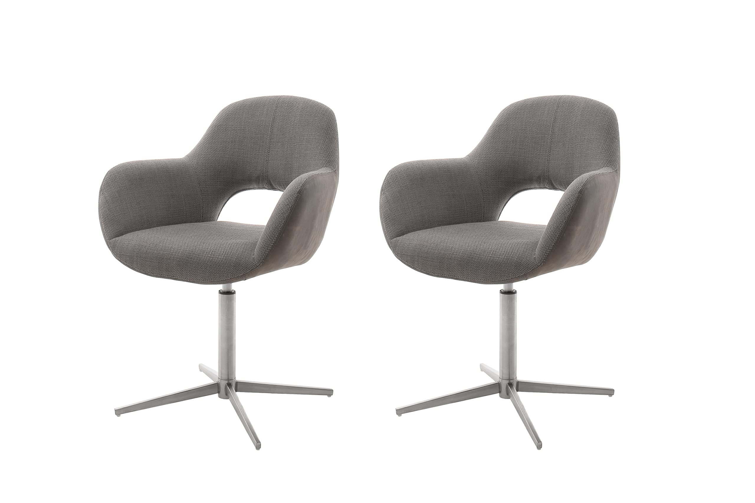 Robas LundDining Room Chairs Set of 2 360° Rotatable Maximum Load 120 kg Chair with Fabric Cover Cappuccino