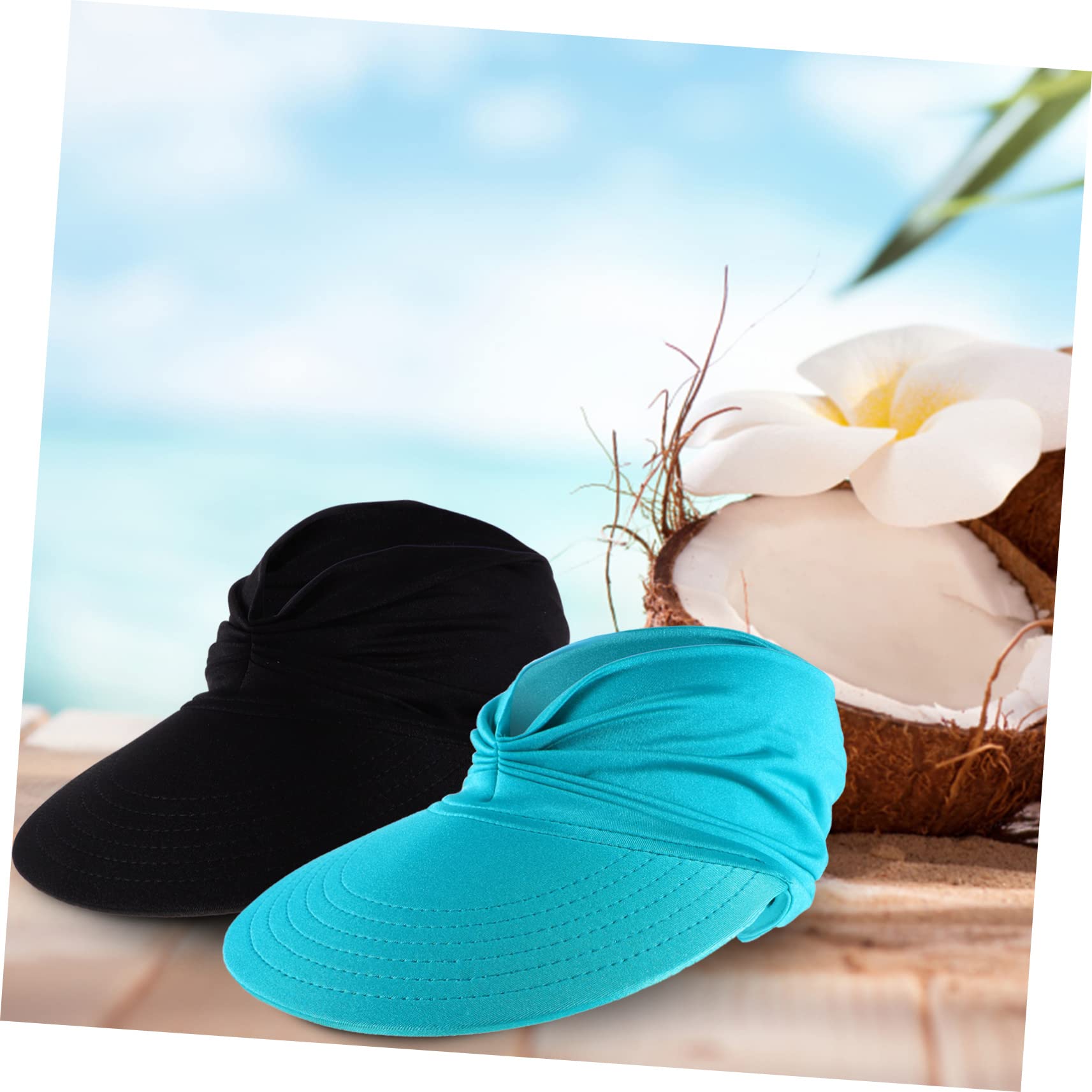 BESPORTBLE 4 Pièces visière de Plage Chapeau de Soleil pour Femme Chapeau de visière extérieure Chapeau Femme Chapeaux visières de Plage pour s Chapeau de e Portable Nylon